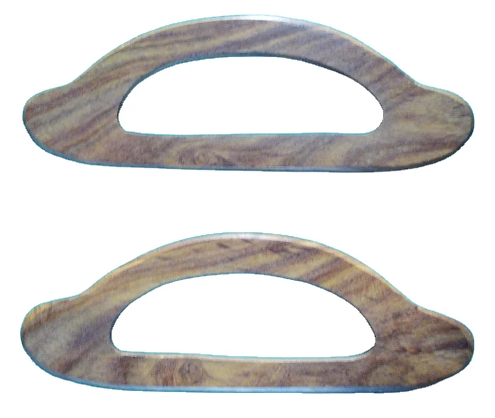 Clutch wooden bag handle