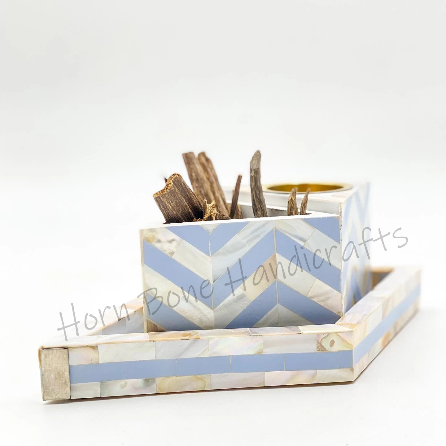 Handmade Wooden Craft Bakhoor Incense Burner Box and Tray / Charcoal Incense Wooden Portable Madhkan/ Mubkhar with Tray Giveaway