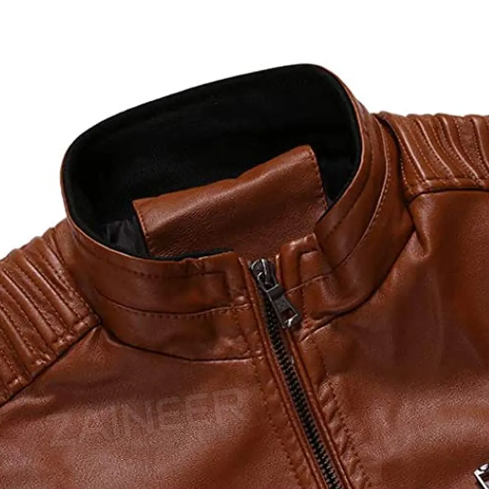 Solid Color Pu Leather Fashion Men Jacket Winter Fashion Men Leather Jacket New Arrival Leather Jacket