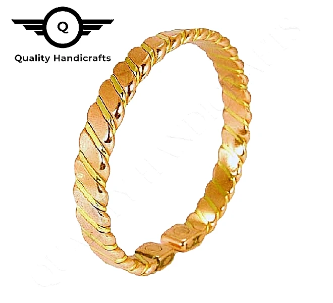 High Quality Handicrafts Three Metal Copper Brass Steel Bracelet With Brass Twisted Wire 3 Color Manufacturer from India