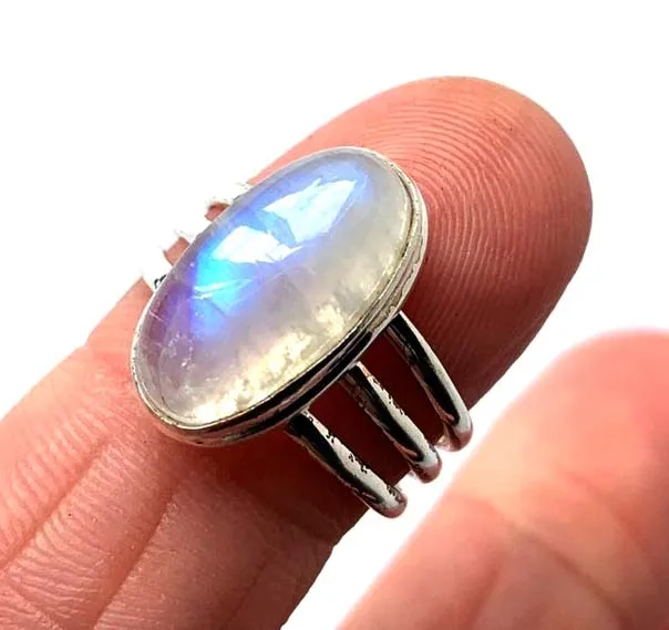 Радужный Лунный Камень грубый синий блестящий лунный камень для изготовления ювелирных изделий необработанный отличного качества