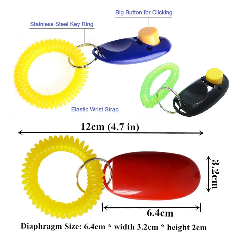 Customizable Logo Personalized Plastic Pet Training Whistle Strap Dog Trainer Clicker