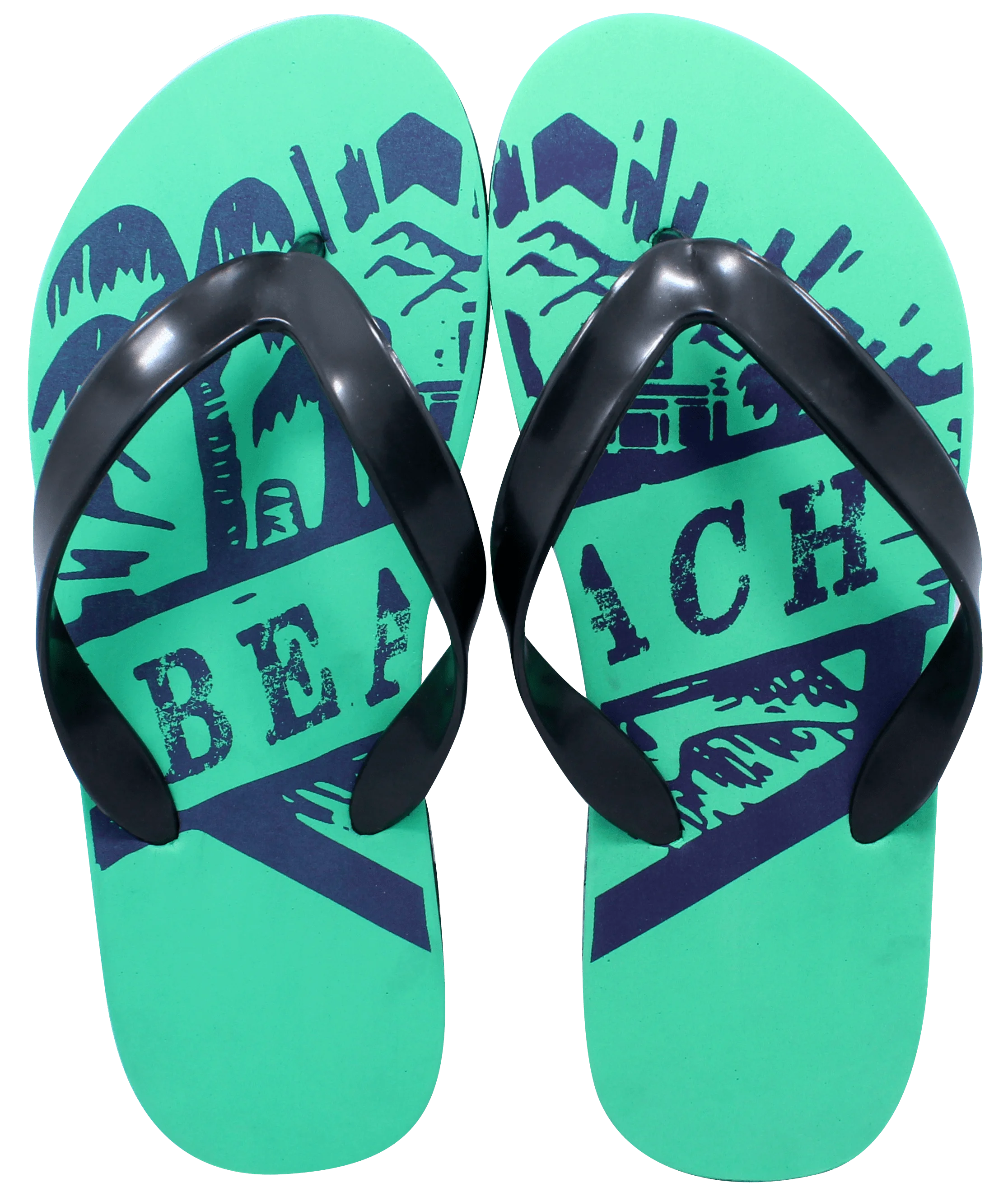 Hot colourful design convenient flip flops soft breathable beach flip flops for cheap slippers women and men M0855 Green/Black