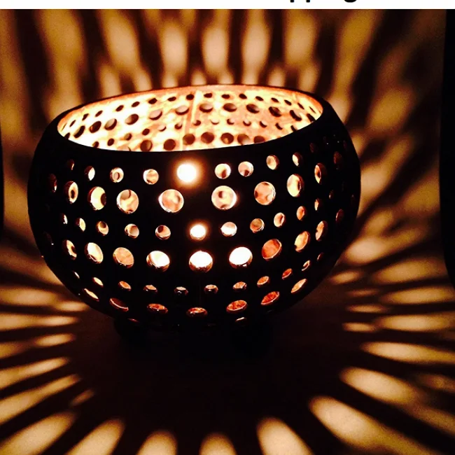 Creative Gift Coconut Shell Wax Art Candle from Vietnam