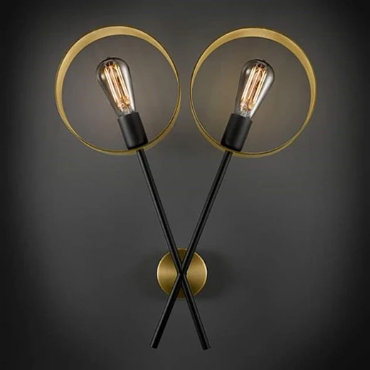 Room Lamps With 2 Lights Black Mat Design Luxury Lamps Steel Rings Metal Design By NEXUS IMPEX