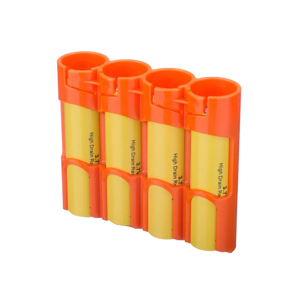 Storacell 18650 Caddy Orange Holds 4 Batteries Battery Holder Compact Easy Dispenses Batteries Caddy Battery Storage USA 9 Volts