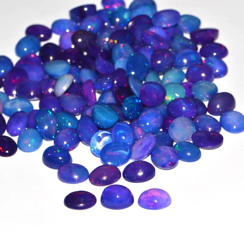 Эфиопский Опал, голубой обработанный овальный кабошон, обработанный Голубой опал, оптовая продажа опал, свободный драгоценный камень