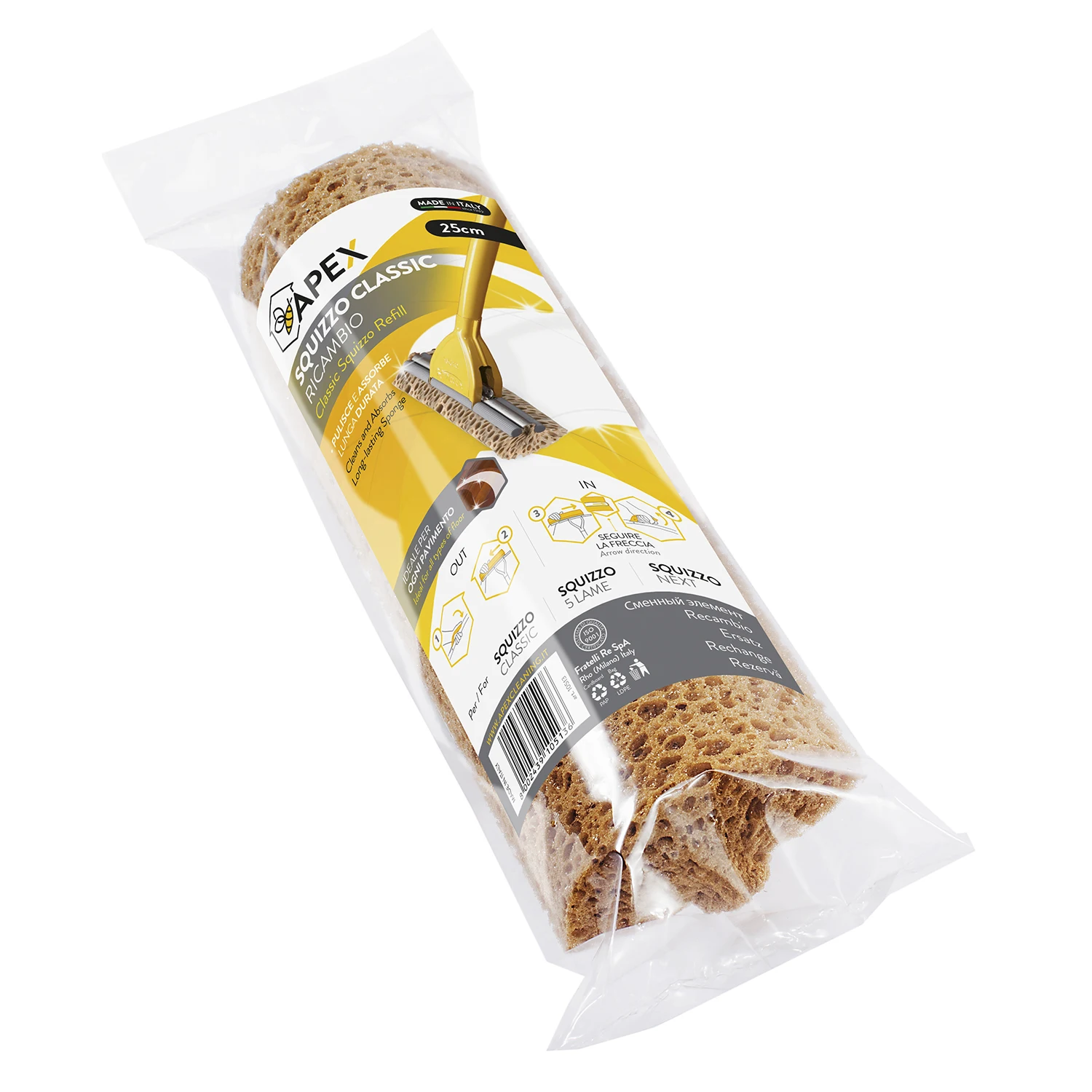 Wholesale Classic Sponge Replacement for Roller Mop 25 cm | Made in Italy