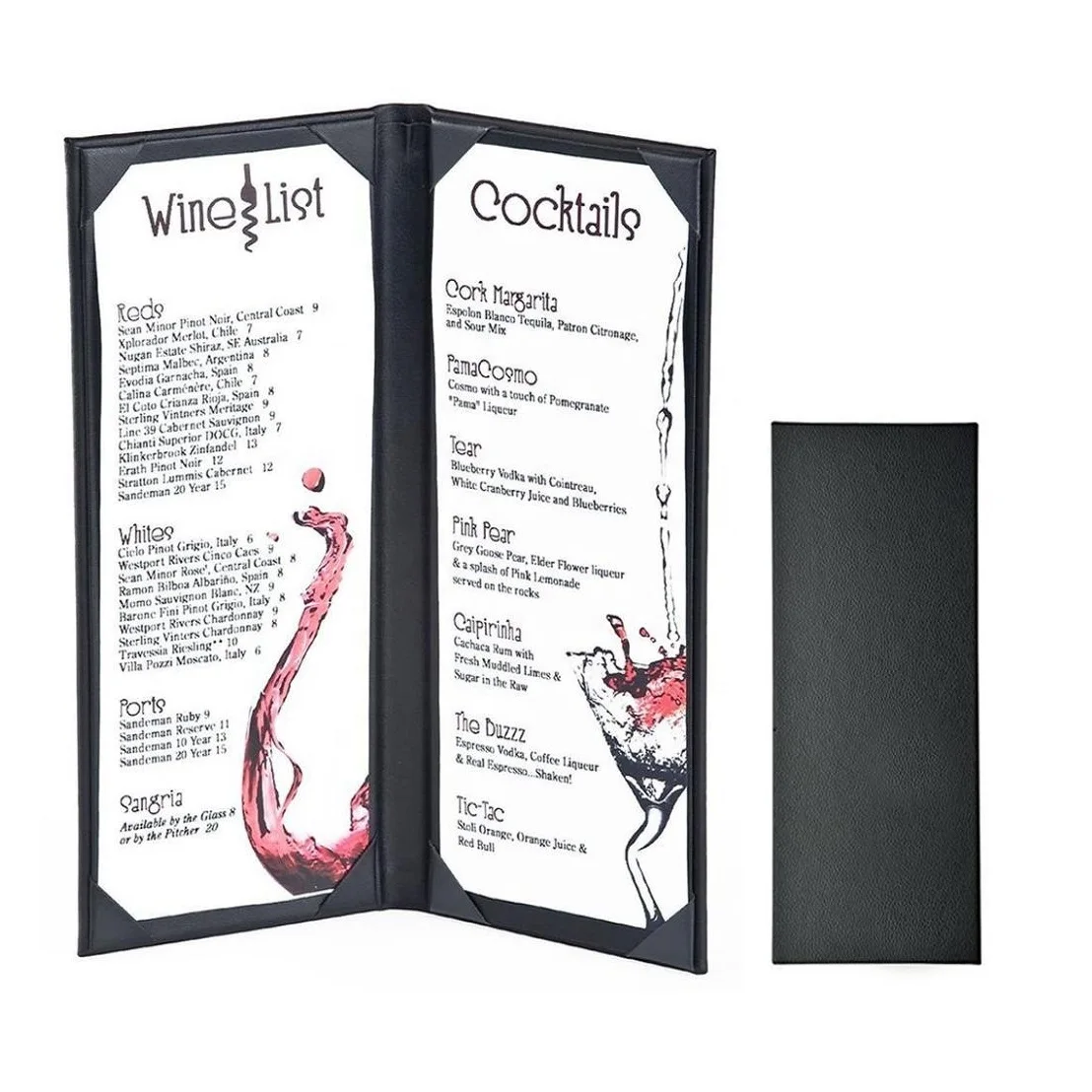 Wholesale Price Leather Card Menu Board Hotel Guest Server Book Bill Folder Writing Note Pad Holder