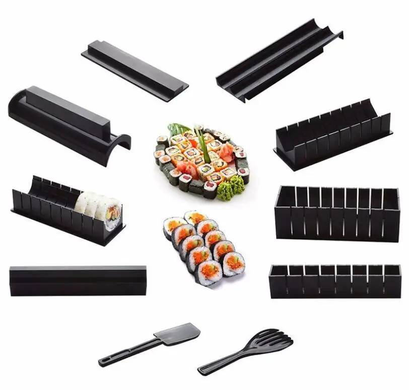 Wholesale Supplier Cost Effective Plastic Beginners 11pc Set Most Popular Sushi Making Kit