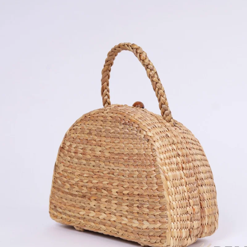 New Arrival 2022 Semicircle Women Purses Bags Handbags Wicker rattan bag rattan round bag wholesale