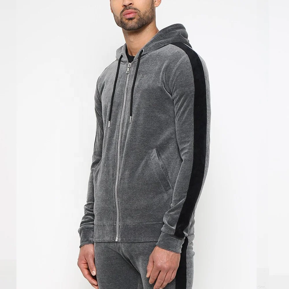 
 Велюровый мужской спортивный костюм черного цвета/велюровые спортивные комплекты для мужчин/индивидуальный бархатный спортивный костюм  