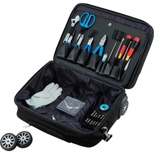 Convenient easy to use electrician suit case with wheels high quality tool set 37pcs made in Japan