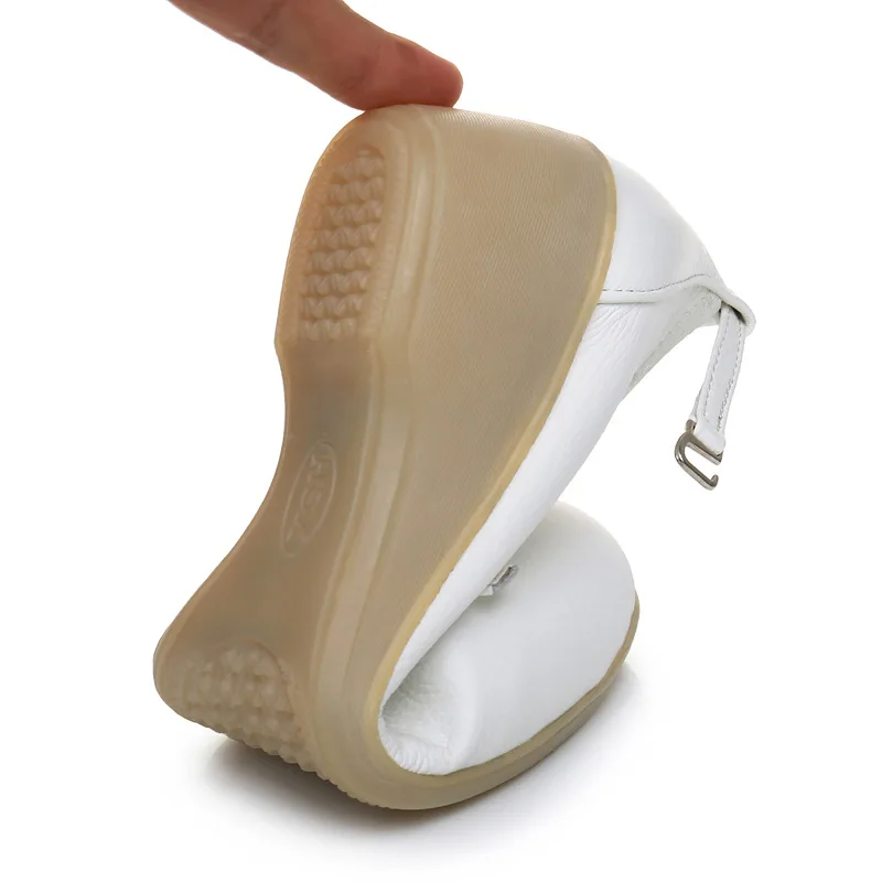 Cow Leather Women White Anti-Slip Hospital Nurse Shoes