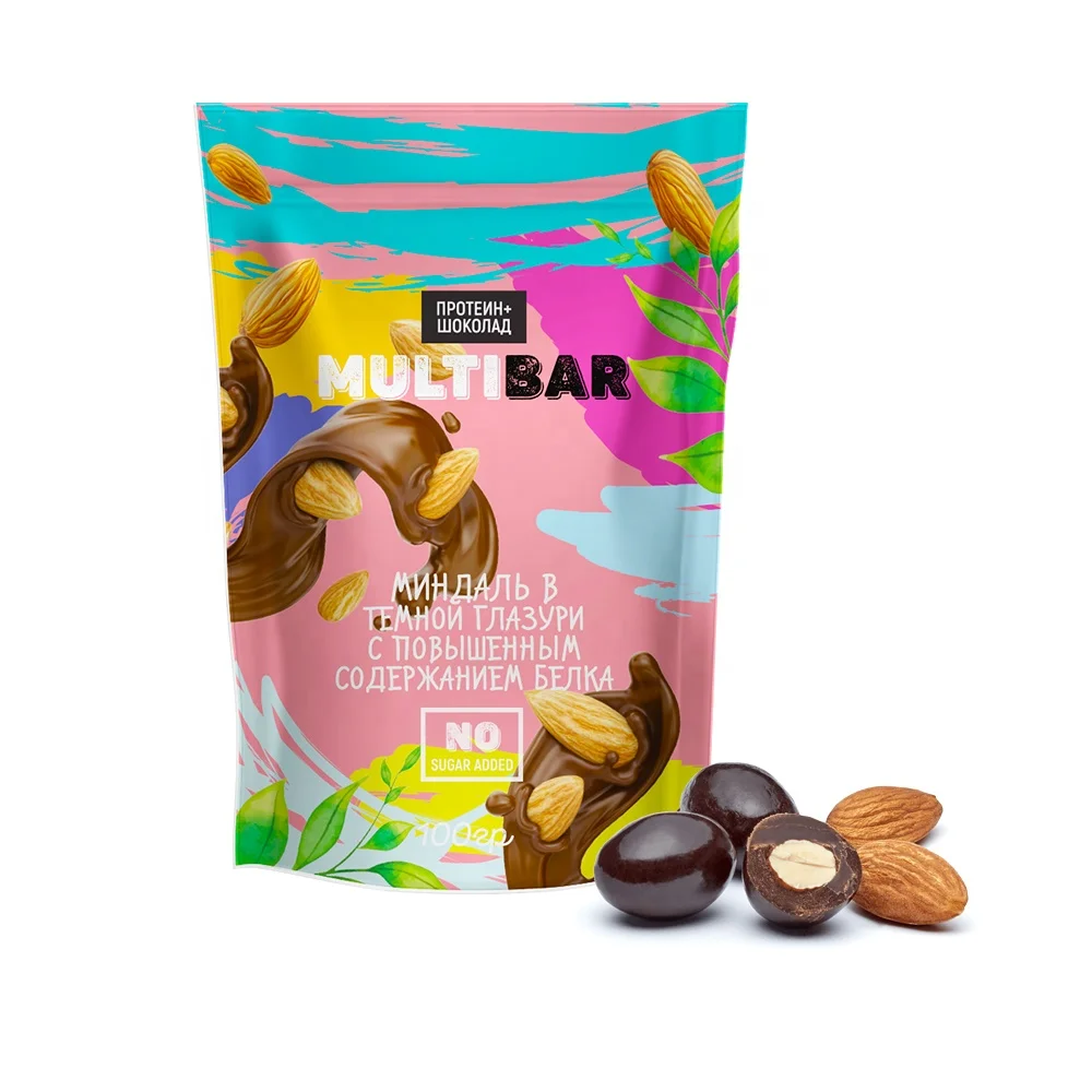 
19% of protein dark chocolate covered sugar-free almond confectionery whey protein 