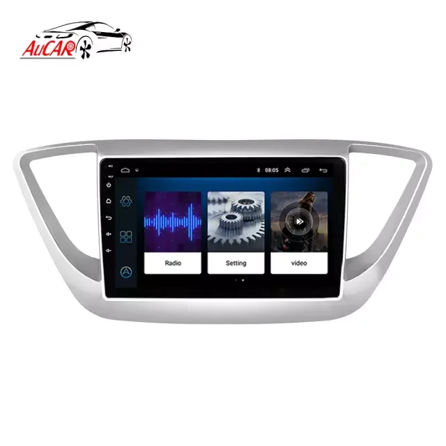 Aucar 9 Touch Screen Stereo Android 10 Car Multimedia DVD Player GPS Navigation Auto Radio For Hyundai Solaris 2 Verna 2016-2018