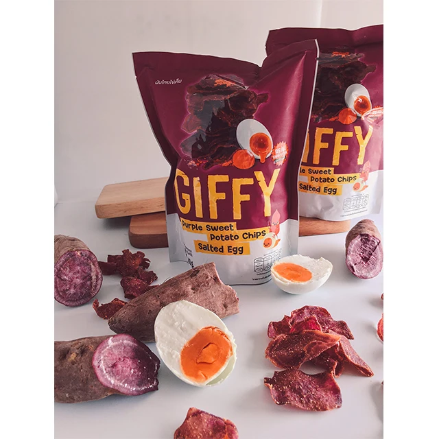 GIFFY фиолетовый сладкий картофель чипсы соленые яйца ароматизатор Тайский продукт Сделано в Таиланде лучшее качество для экспорта оптовая продажа закусок