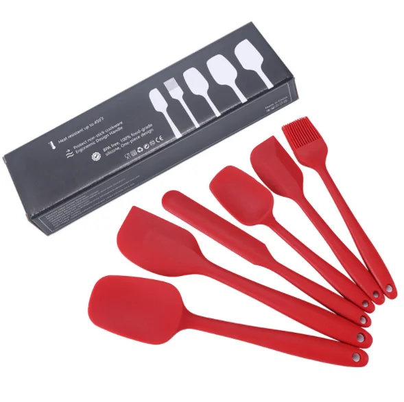 Kitchenware 6 Piece Set Cooking Spatula Oil Brush Baking Kitchen Utensil Set Hot Sale Silicone Home Kitchen 100000 Pieces Round