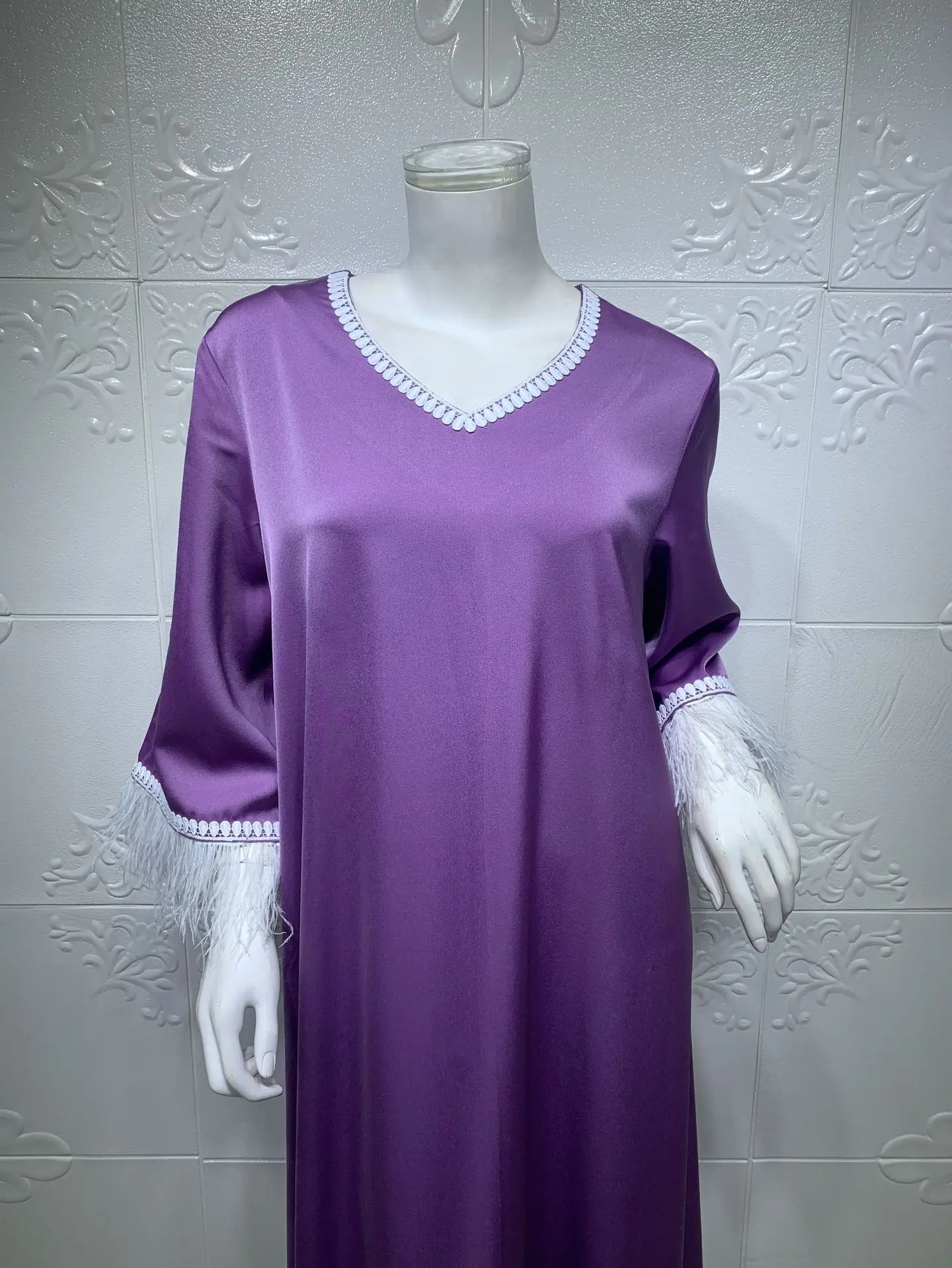 Wholesale Turkish Clothes New Model Abaya In Dubai Silk Kaftan Plus Size Islamic Robe Women Muslim Dress