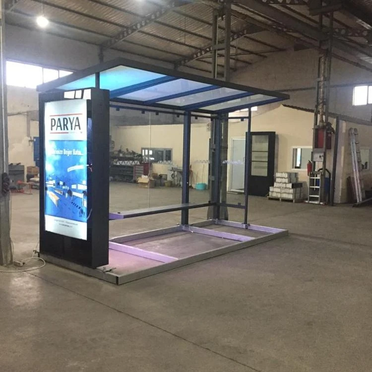 Gold Bus Shelter / Advertisement Bus Stop, Shelter with Lightbox Kiosk
