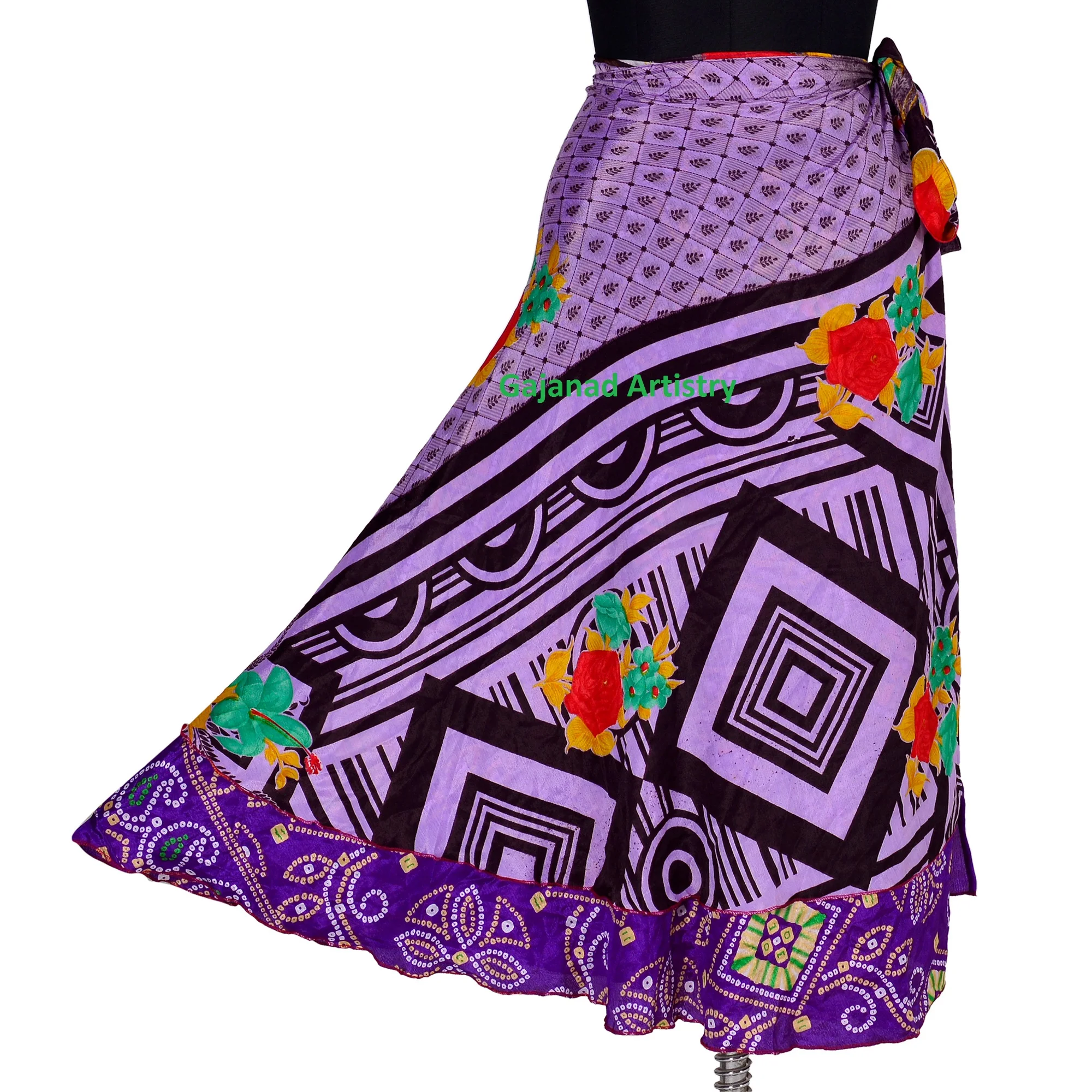 Vintage silk reversible long skirt Vintage  Silk Long  wrap around long  Silk sari long wrap skirt reversible women dress