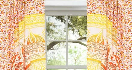 Mandala Ombre Curtain Cotton Wall Hanging Bohemian Curtain Window/Door Valance Traditional Single Curtain Good Quality Product