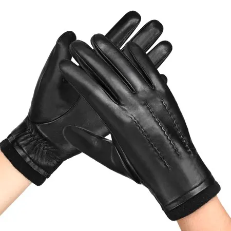 Wholesale Leather Gloves For Women Men Sheepskin Leather Gloves Outdoor Sport Warm Wool Lined Vintage Daily Dress Driving Gloves