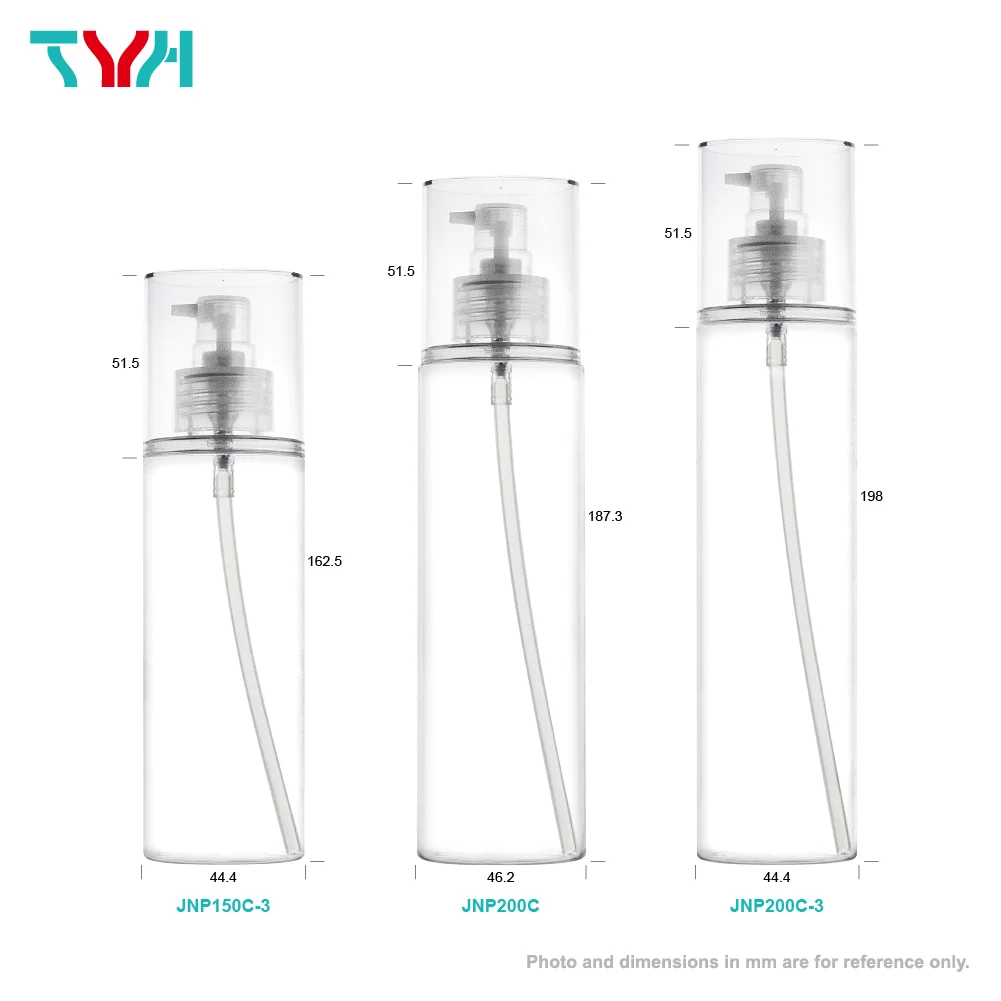 30ml 50ml 100ml 120ml 150ml 200ml PETG Round Cosmetic Bottle in Single Wall with PMMA ABS Round Cap | PP Pump (JNPC Series)