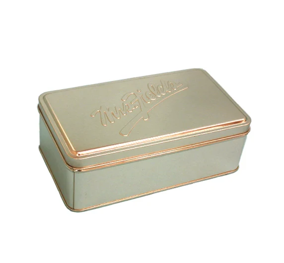 
Custom printed airtight rectangle metal tin can box with plastic lid for tea coffee chocolate biscuit foods 