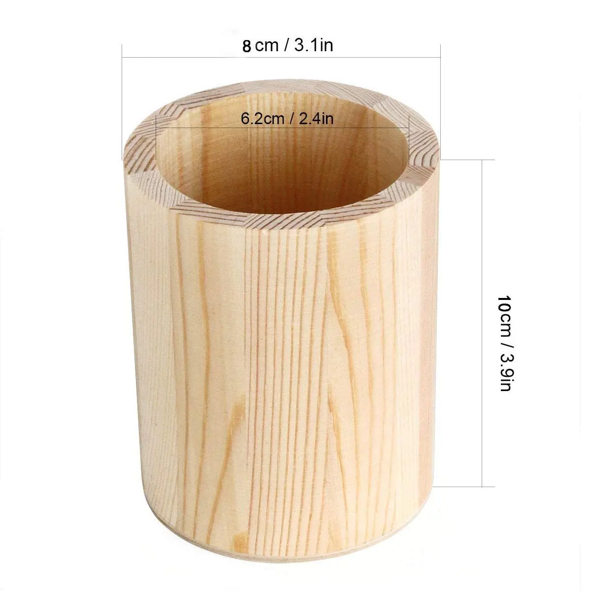 Wood pen holder and round shape and customized table top decorative use and polished with sale product