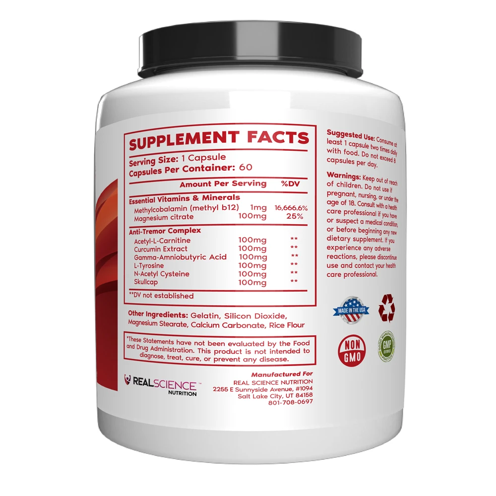 
Essential Tremor Relief Supplements Effective and Powerful Help for Shaky Hands Arm Leg Tremoraid Natural Capsules Dietary Fiber 