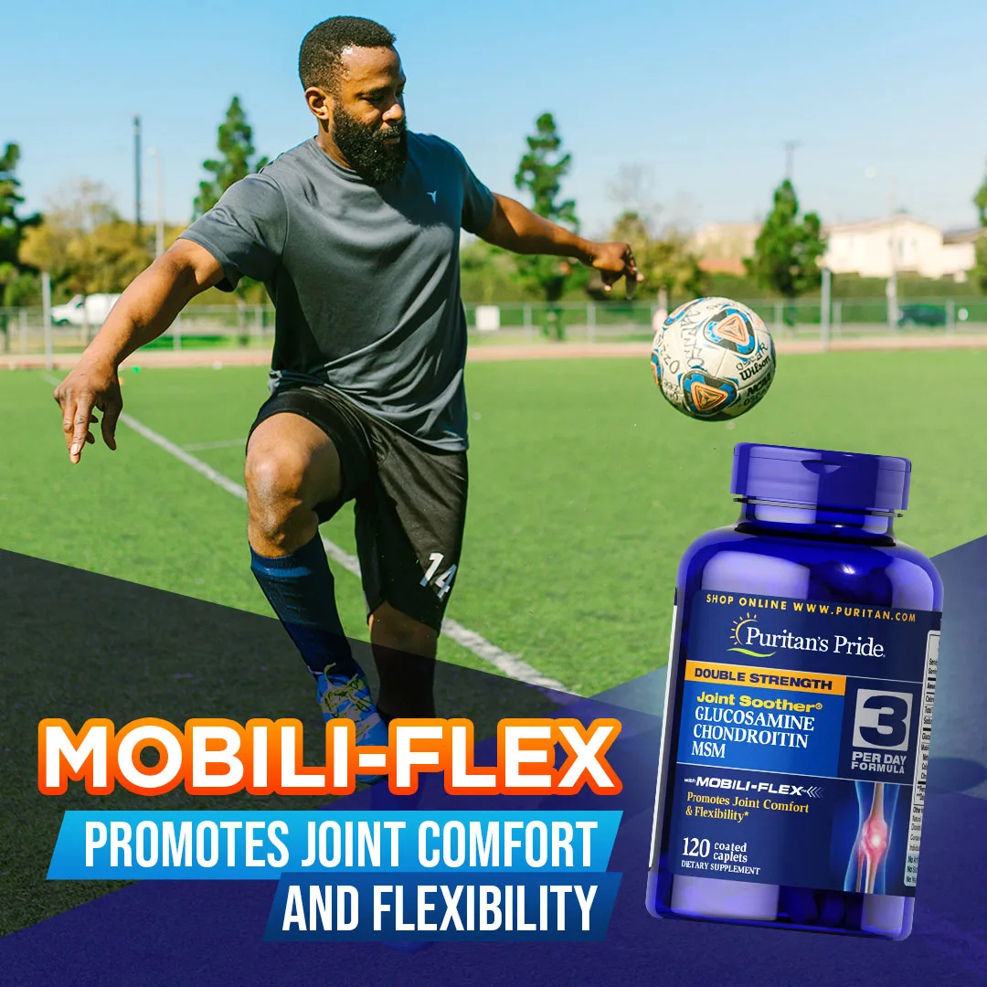 Wholesale Puritans Pride Double Strength Glucosamine, Chondroitin & MSM Joint Soother 120 Caplets USA Distributor