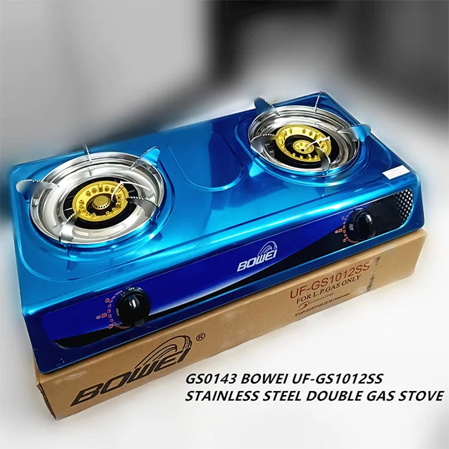 Good Performance Quality Bowei Stainless Steel Double Gas Stove Kitchen Appliances May Return and Replacement After-sales