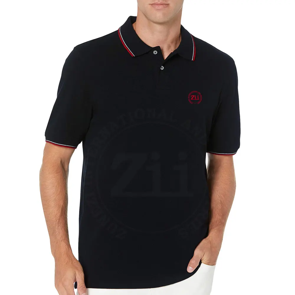 Hot Selling Short Sleeve Polo T-Shirt Design Polo Shirt Mens Polyester Golf Polo T Shirt Shirts For Men Black color blank design