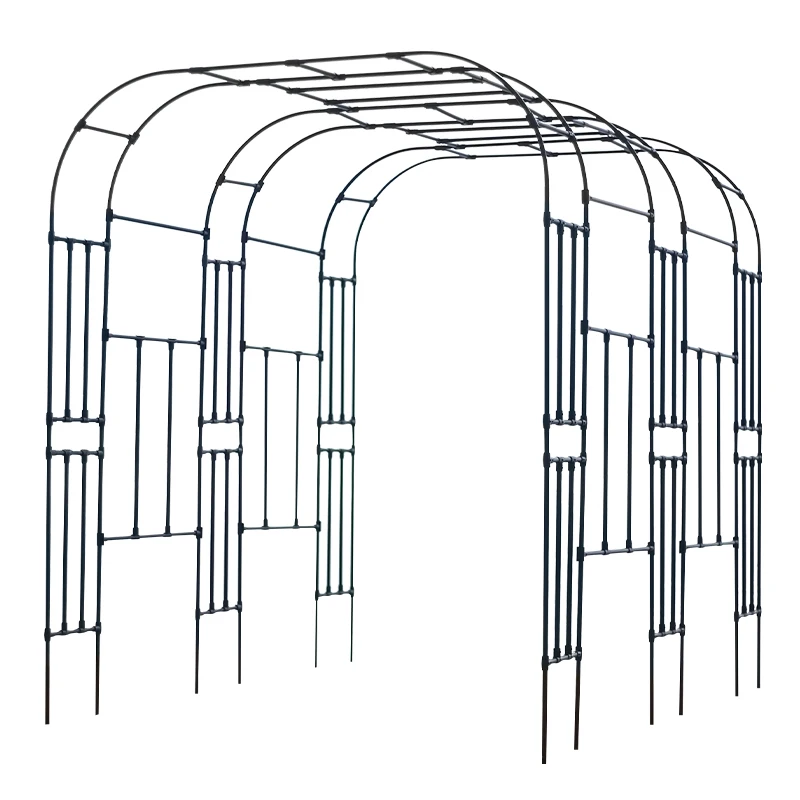Factory Wholesale Custom PE coating Steel arch metal garden tunnel standing garden arch