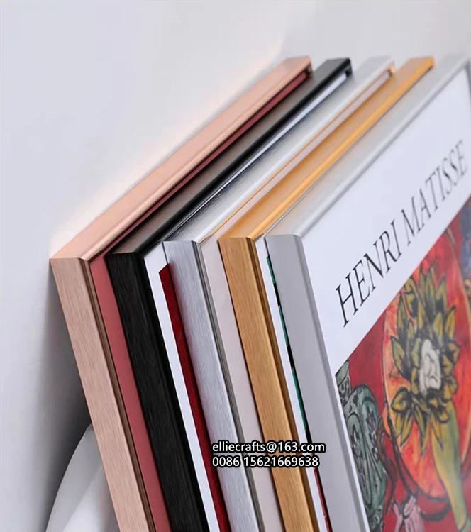 40x50 40x60 50x70 60x80 70x100cm Large Size Rose Gold Metal Aluminum photo picture frame poster frame with passeparout