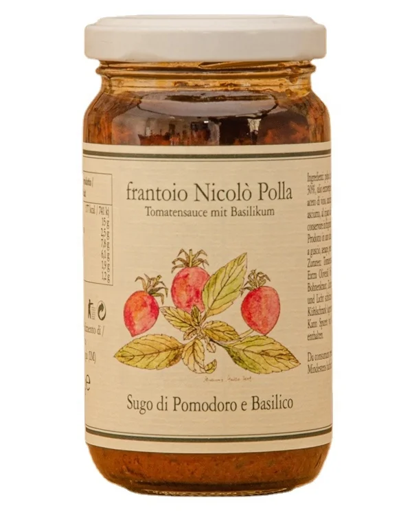 Delicious Italian tomato and basilic pasta sauce 180g with extra virgin olive oil by Polla since 1875
