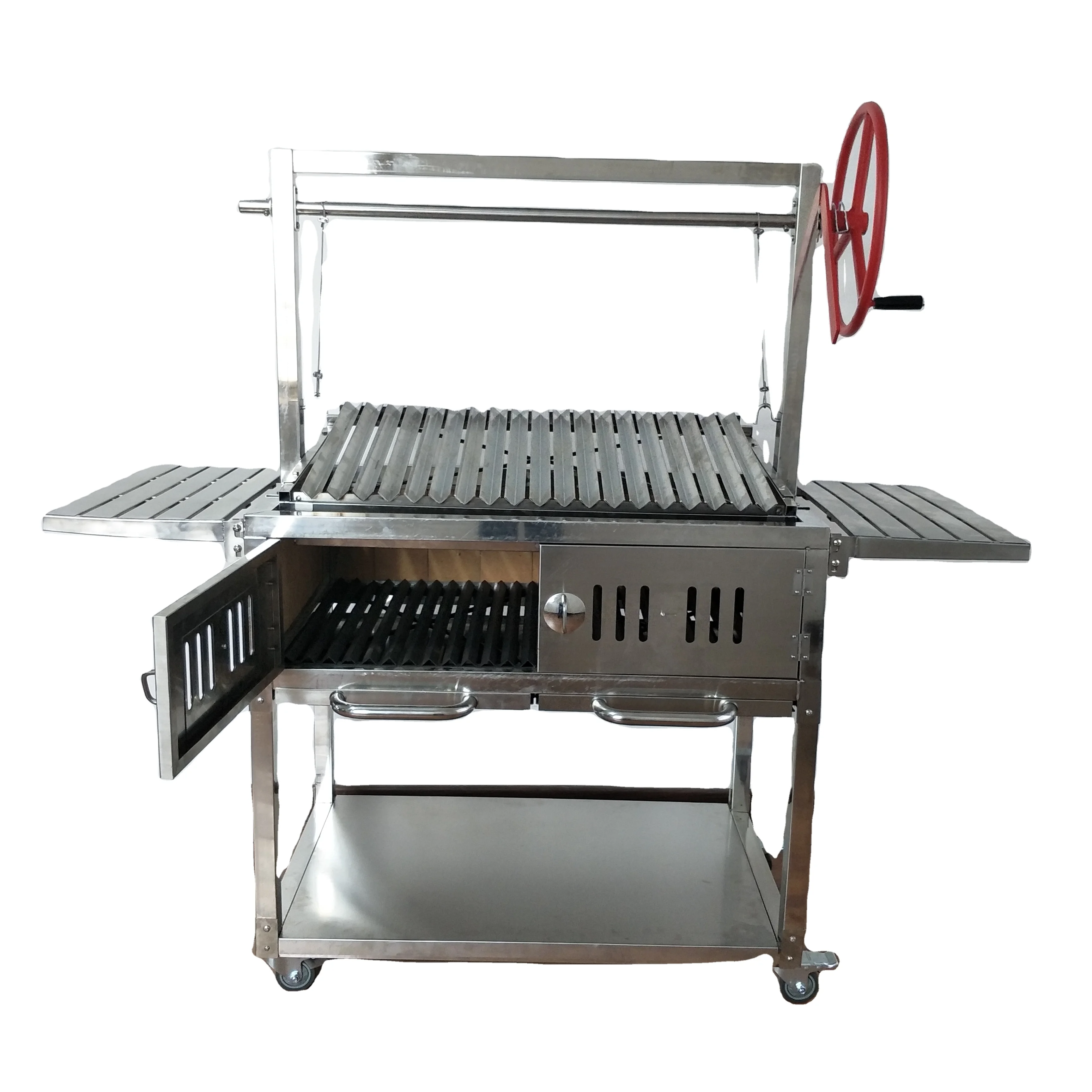 Factory Wholesale Custom Stainless Steel Hot Sale Argentina Bbq Rotary Charcoal Type with Bricks