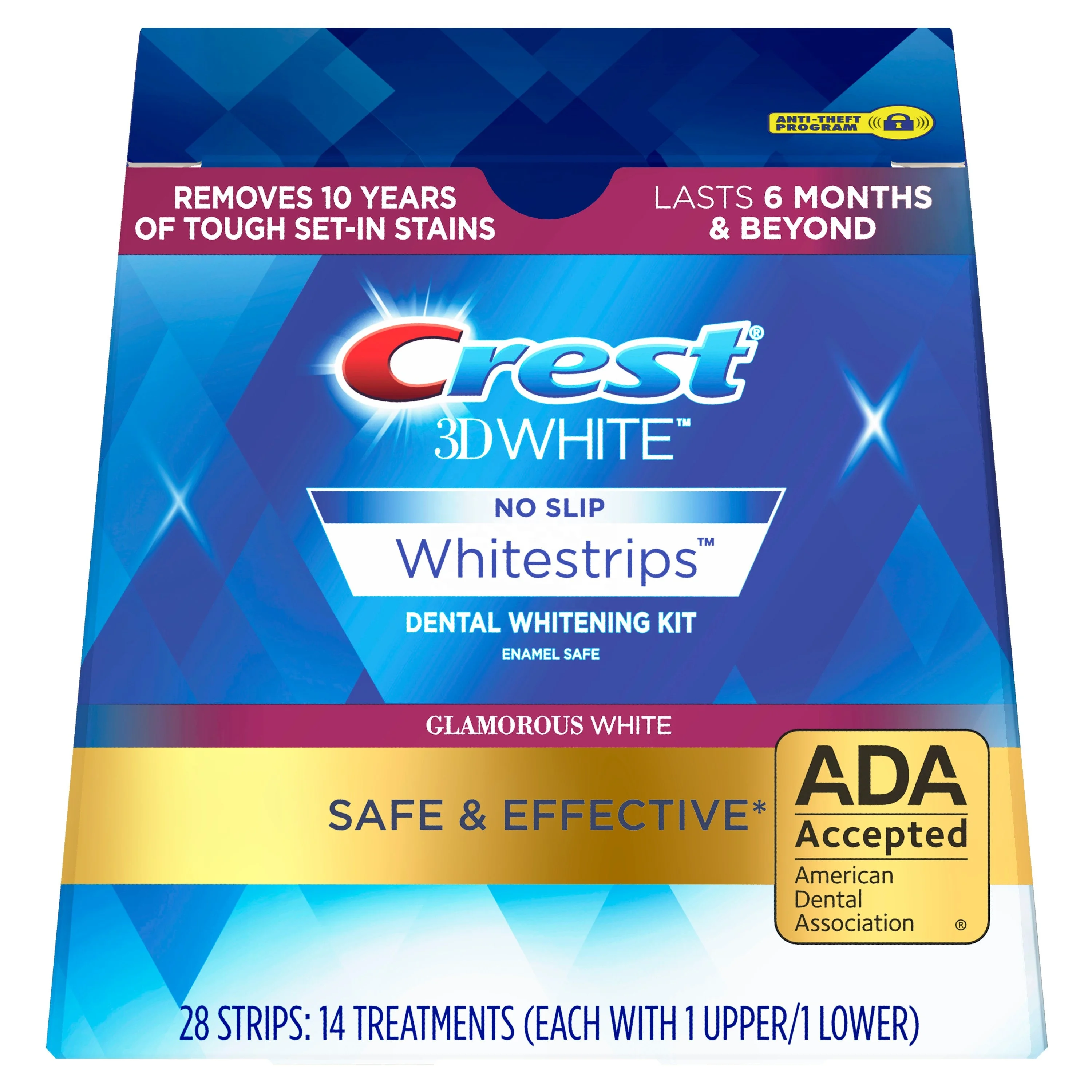 
Crest 3D White Glamorous White Whitestrips 1 box 14 Pouches 28 Strips Teeth Whitening strips <span style=