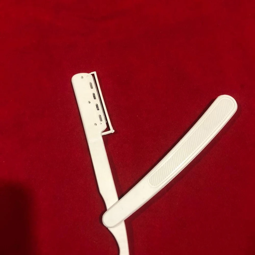 Пластиковая Складная одноразовая прямая Бритва для парикмахерской