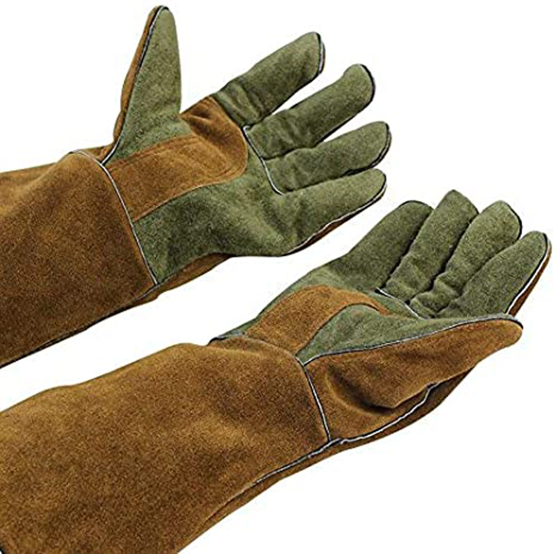 PK new arrival 2022 Workplace Heavy Duty Welding Gloves Pure Leather Heat & Fire Resistant Forge made cow split leather