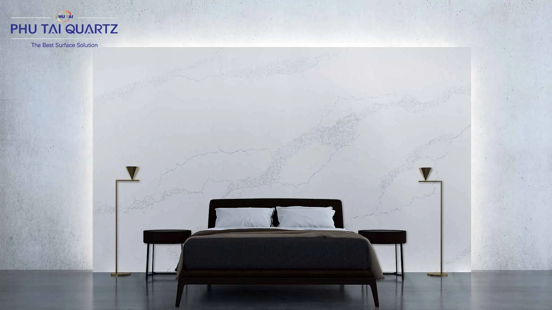 Calacatta Lux PT 930 High Quality Calacatta Quartz Polished Slab for Countertops and Interior Walling Decoration from Phutai