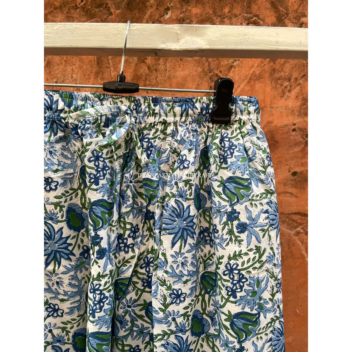 White Organic Indian Night Wear Night Suit Floral Print 100% Cotton Pyjama Set Wholesale Sleepwear Cotton Shirt Trouser