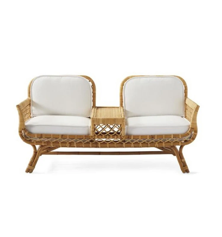 
2021 Indonesia Best Wicker Double Chair Furniture Outdoor Rattan Lounge Furniture Garden Chairs For Outdoor or Indoor Furniture 