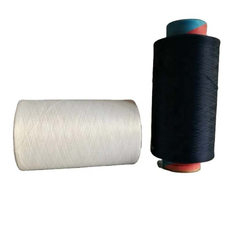 GRS recycled polyester yarn Low Elongation DTY 100D/36F high color fastness dope dyed UV resistance for outdoor fabric