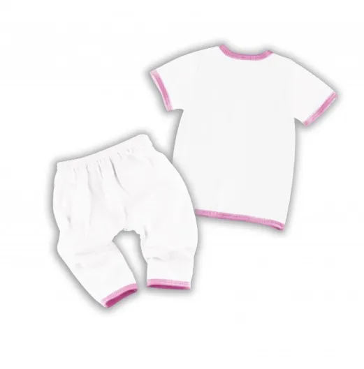 FIFFY Baby Apparel Short Sleeve + Long Pant Suit Baby Apparel (Pink)