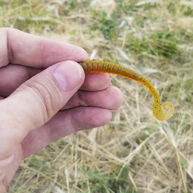 Shaman ProWorm, 75mm, Twister Worm, 6 pcs/pack, Color 018 Soft Plastic Baits Silicone Fishing Lures