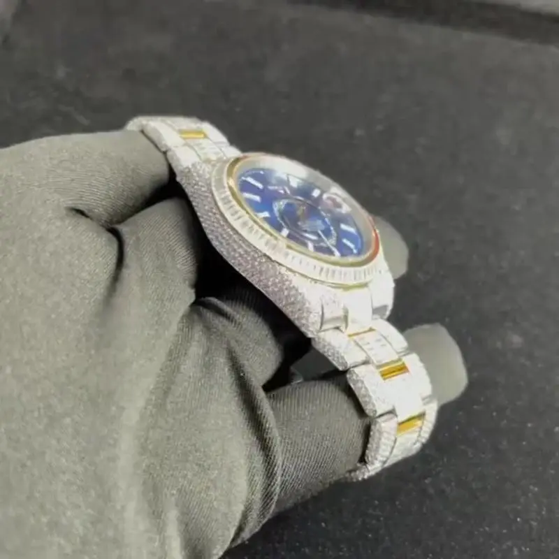 Горячая Распродажа Высококачественные наручные часы с натуральными бриллиантами индийское производство унисекс алмазные из нержавеющей стали