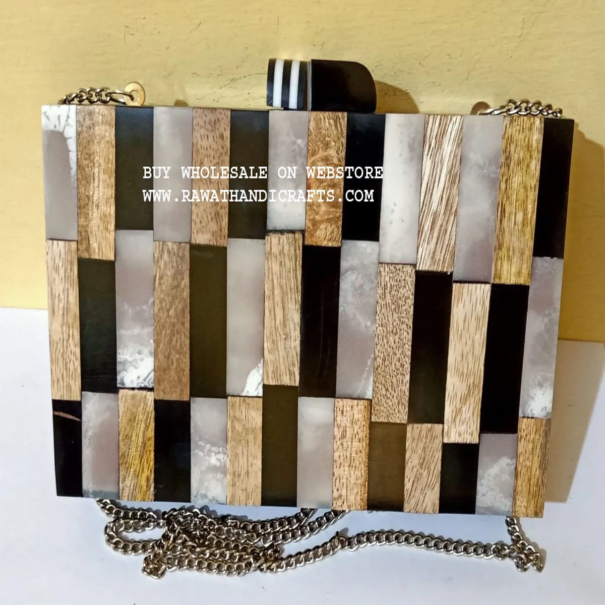 Resin  Ladies Girls fashion Evening box clutch bag Handmade Funky Acrylic Beautiful  For Stylish designer purse CB-WA014