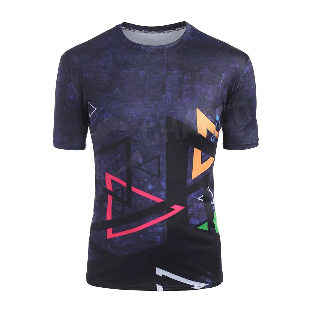 Сублимационная футболка с коротким рукавом Однотонная сублимационной печатью